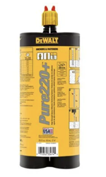 DeWalt Pure220 Plus Epoxy Injection Adhesive Anchoring System 20.5 oz Dual Cartridge- 12 pc 