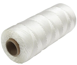 Bon 11-773 White #18 Braided Nylon Masons Line- 1000 ft/roll- 12 rolls per case 