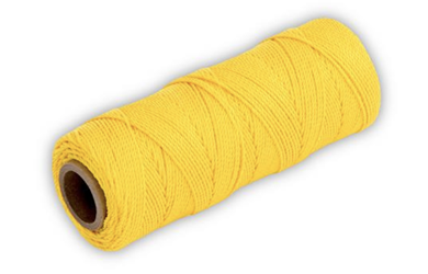 Bon 11-133 Yellow #18 Braided Nylon Masons Line- 1000 ft/roll- 12 rolls per case